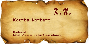 Kotrba Norbert névjegykártya