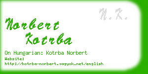 norbert kotrba business card